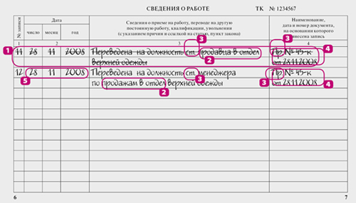 Внесение изменений и исправлений в трудовую книжку